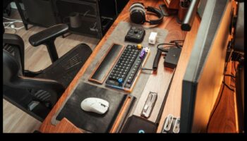 Bezvadu darbvieta: piederumi klēpjdatora iestatīšanai bez traucējumiem